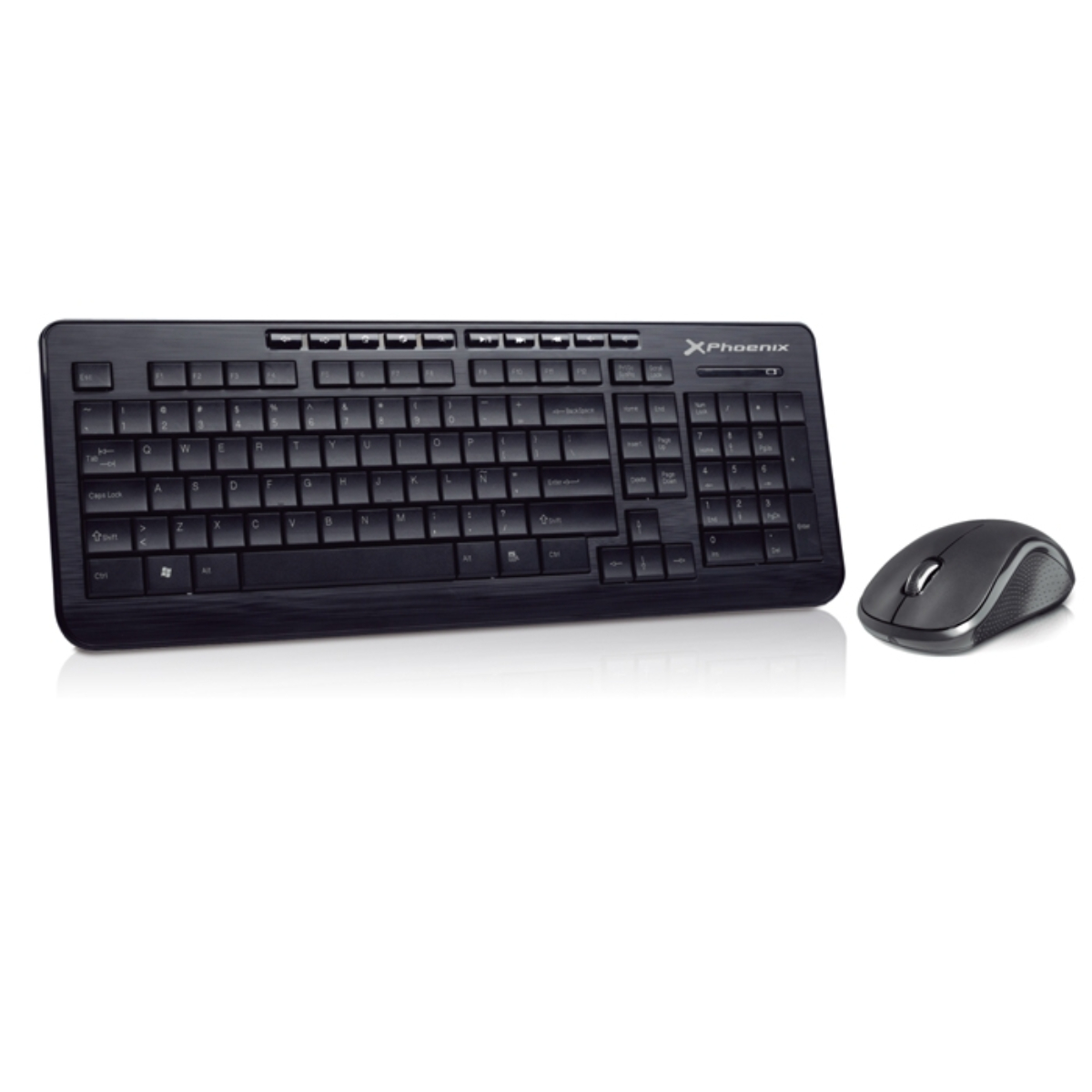 Pack Teclado + Ratón - PHKEYWIRELESS PHOENIX, Wireless, Negro