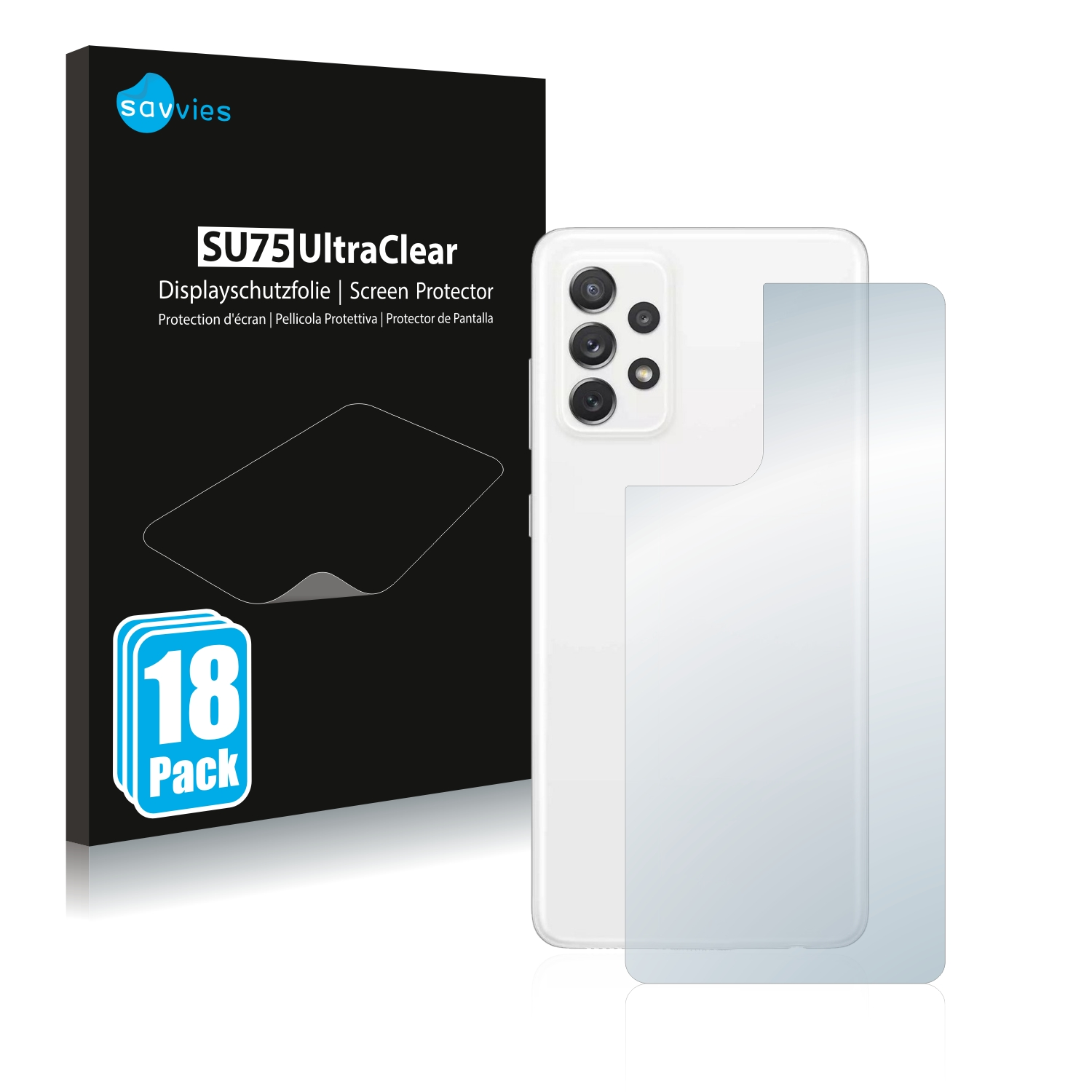 SAVVIES 18x klare Schutzfolie(für Samsung 5G) A72 Galaxy