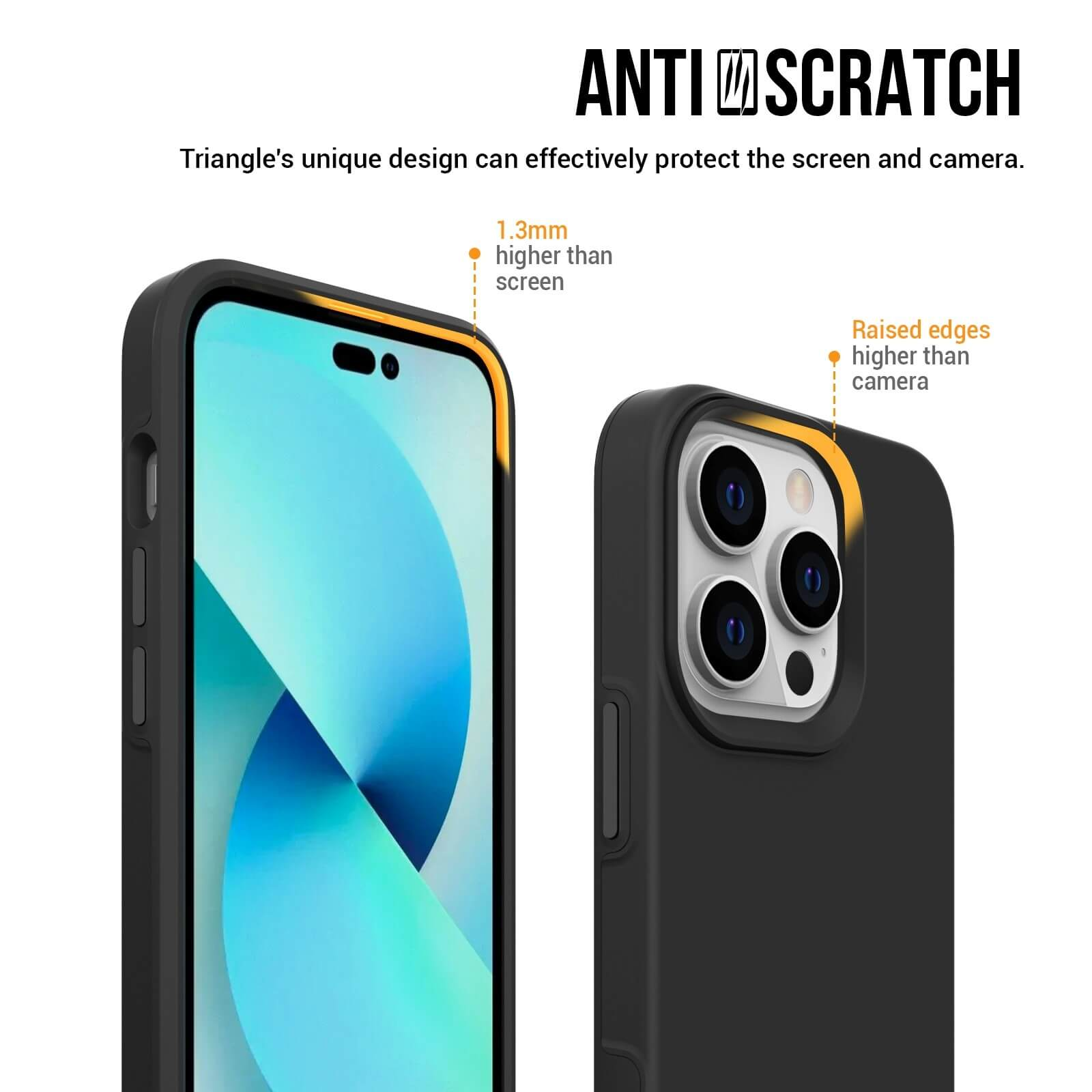 Zwei Handyhüllen zeigen kratzfestes Design, erhöhte Kanten und Kameraschutz.