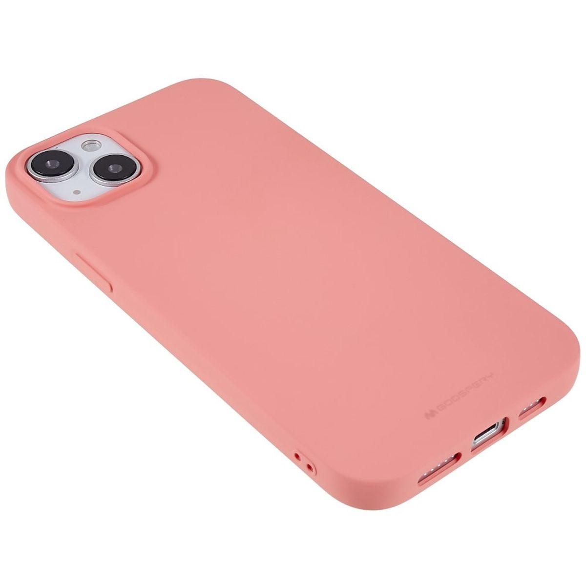 / Rosa Backcover, aus Handycase COVERKINGZ iPhone Silikon, Apple, Lachsfarben Plus, 14