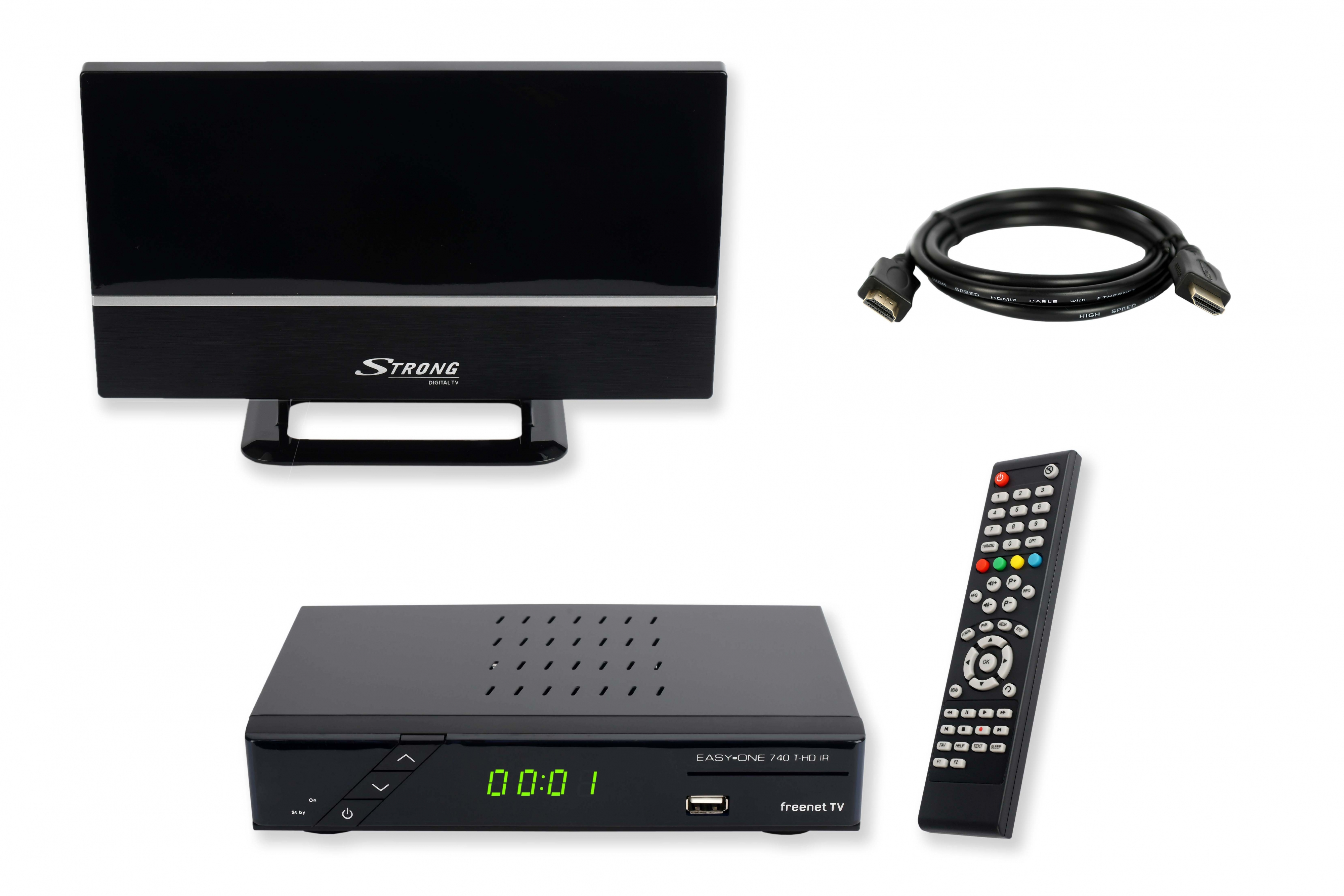 Bundel schwarz) (H.264), DVB-T2 Home SET-ONE DVB-T2 740 DVB-T, (HDTV, DVB-T-Receiver PVR-Funktion, (H.265), HD