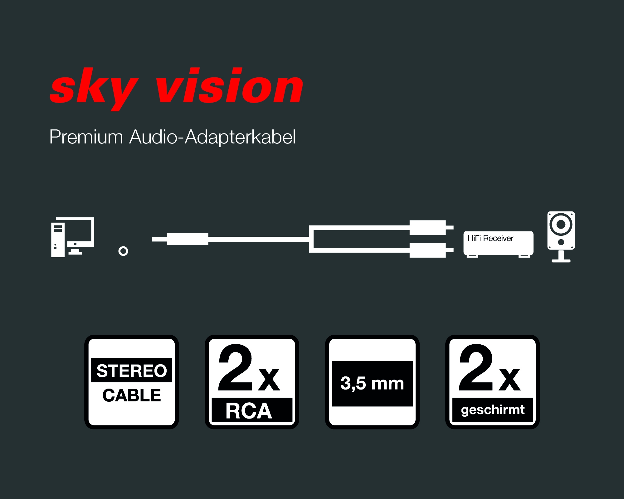 1,5 m K0830, Audiokabel, VISION SKY