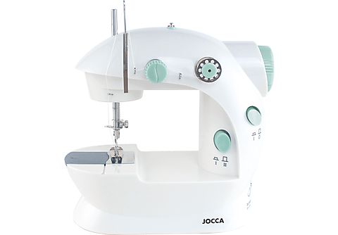 Máquina de coser  - Ligera y portátil, doble puntada, con pedal, accesorios, JOCCA JOCCA, Blanco