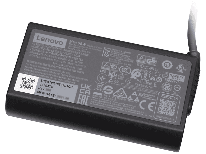 LENOVO 02DL153 abgerundetes Original USB-C Netzteil 65 Watt