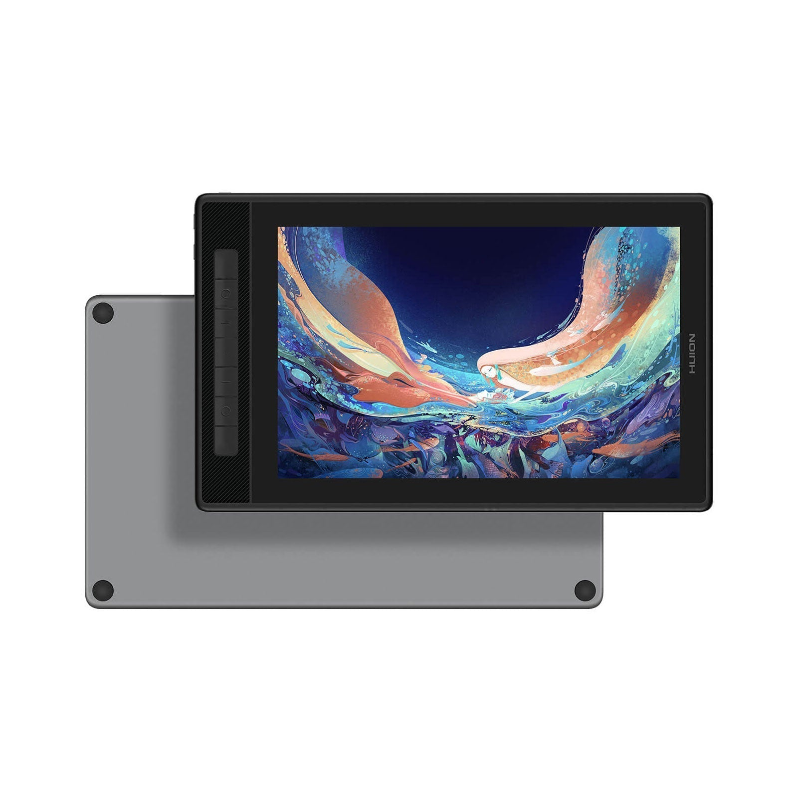 Tablet z wyświetlaczem grafiki cyfrowej i dodatkowym tabletem na dole.