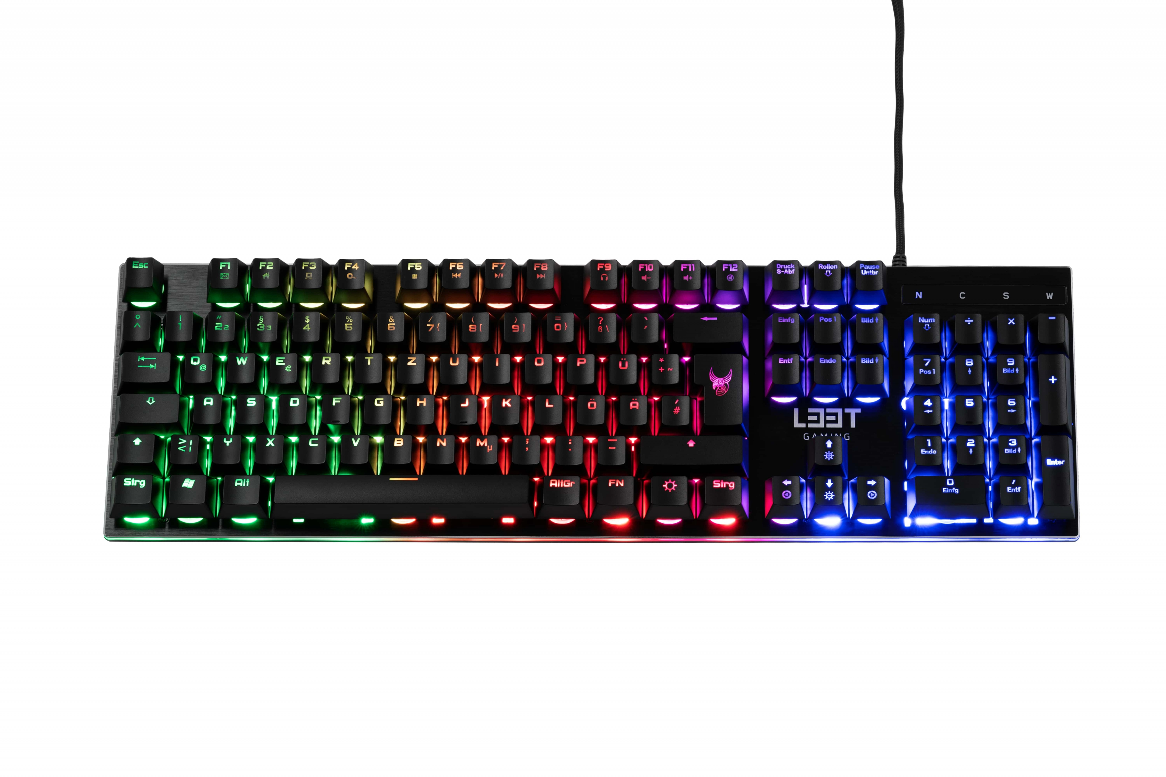 Keyboard Tastatur (DE), Gaming Oseberg L33T Rainbow Semi-Mechanical W.