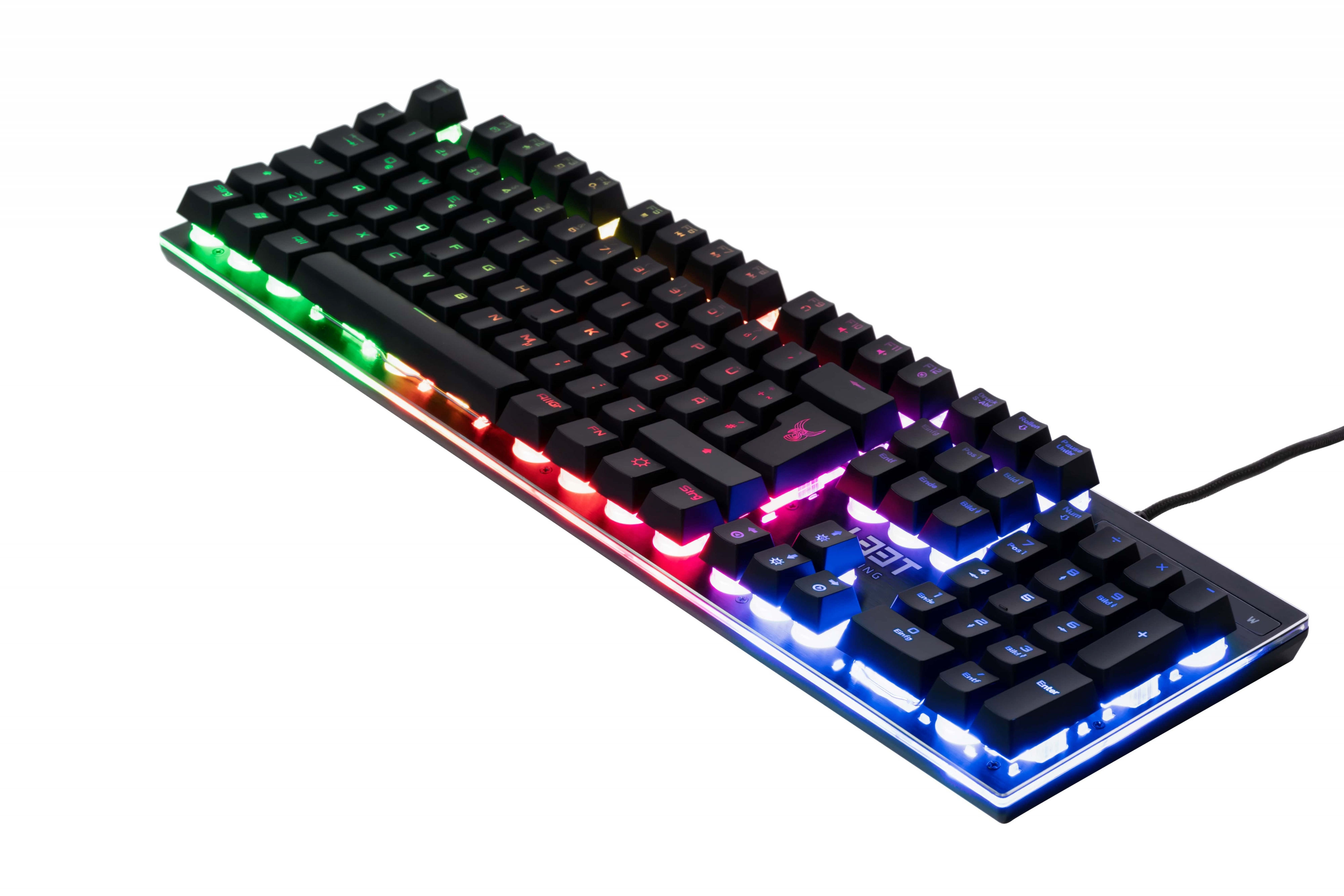 L33T Oseberg Semi-Mechanical Gaming W. (DE), Keyboard Tastatur Rainbow