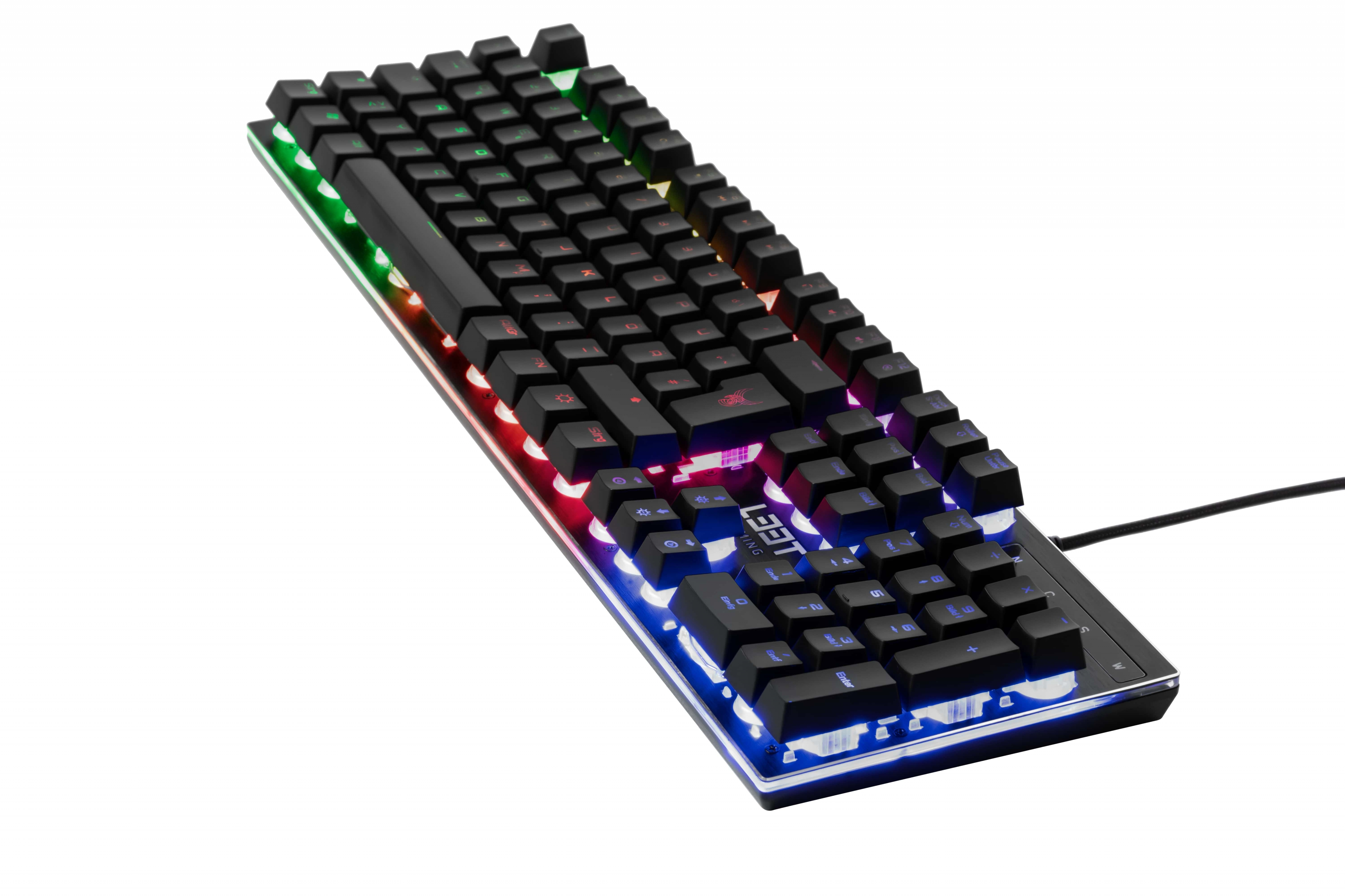 L33T Oseberg Semi-Mechanical Tastatur Keyboard Rainbow W. (DE), Gaming