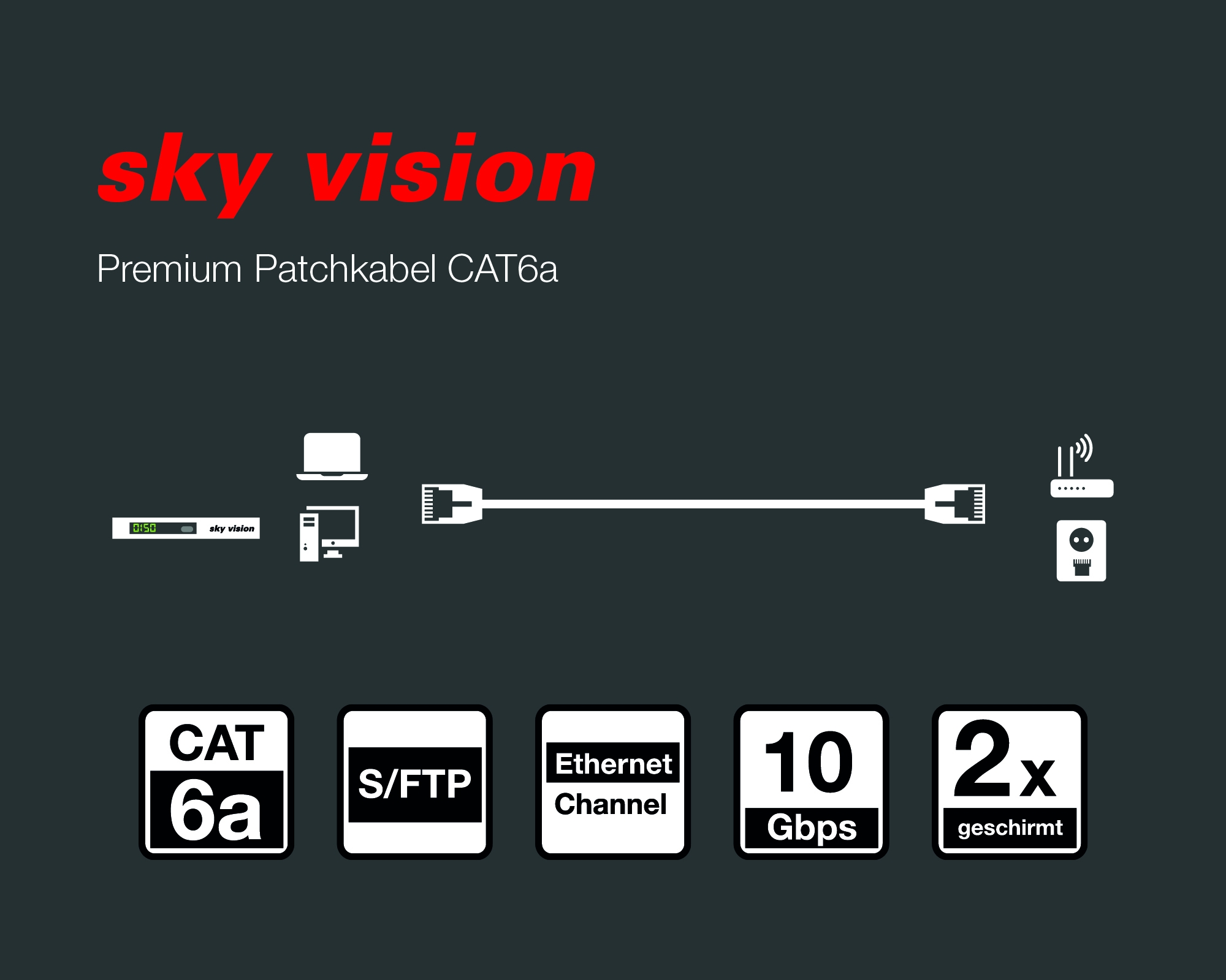 SKY VISION m K0835, 1,5 LAN-Kabel