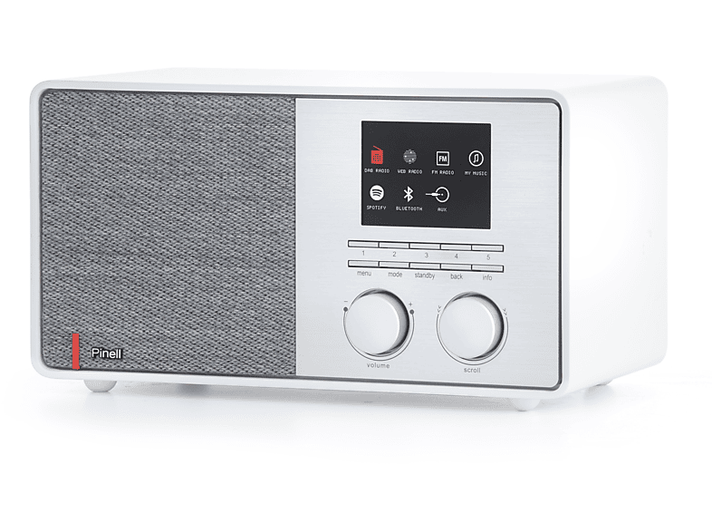 PINELL Supersound 301 Internet-Radio, Bluetooth, Weiß FM/DAB+, DAB