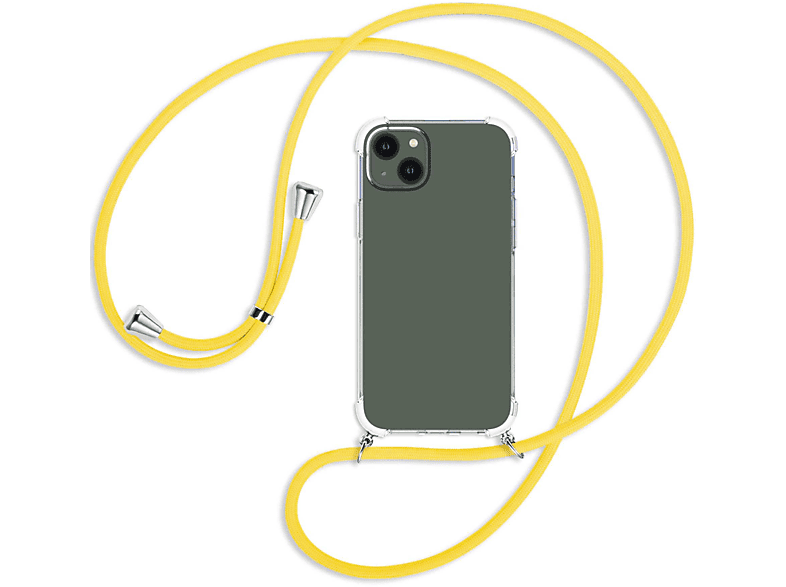MTB MORE ENERGY Umhänge-Hülle mit Kordel, Backcover, Apple, iPhone 14 Plus, Banana Gelb / silber