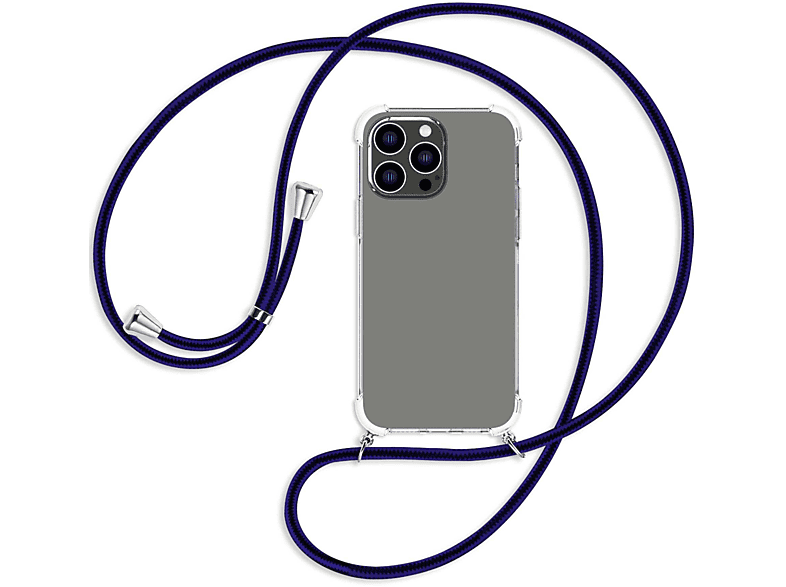 Blue 14 Line silber / MORE Backcover, MTB Pro Umhänge-Hülle iPhone Apple, ENERGY Max, mit Kordel,