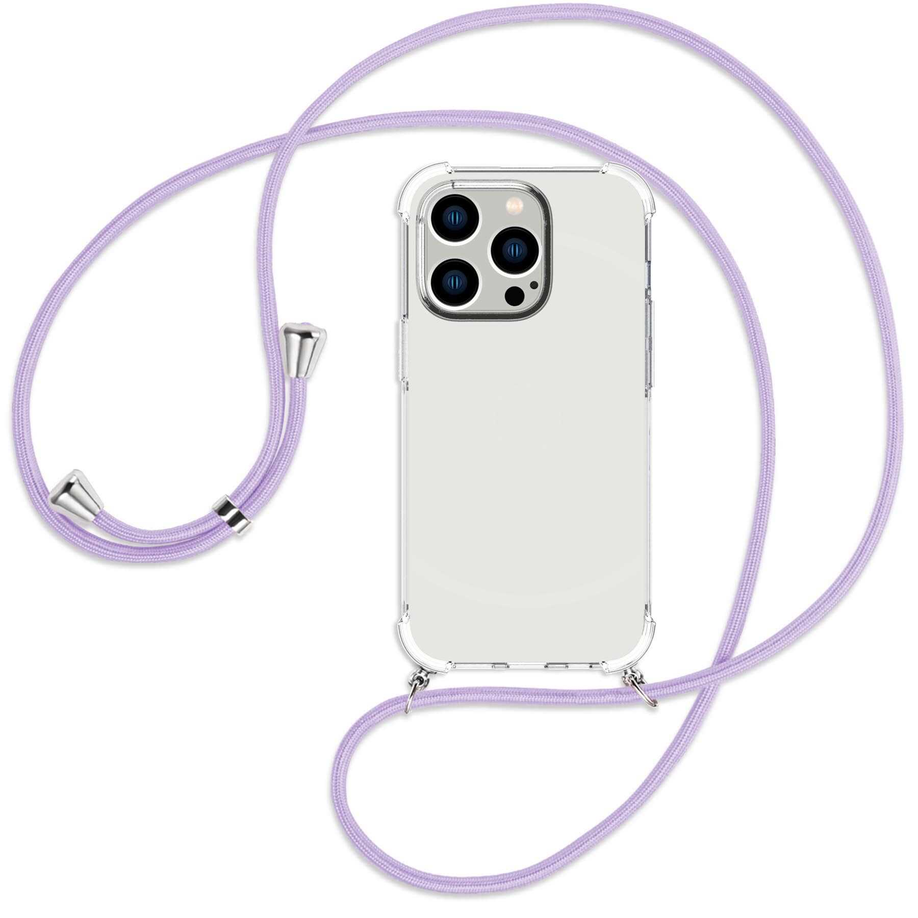 Flieder Umhänge-Hülle Backcover, ENERGY MTB Pro, / silber Kordel, mit Apple, iPhone 14 MORE