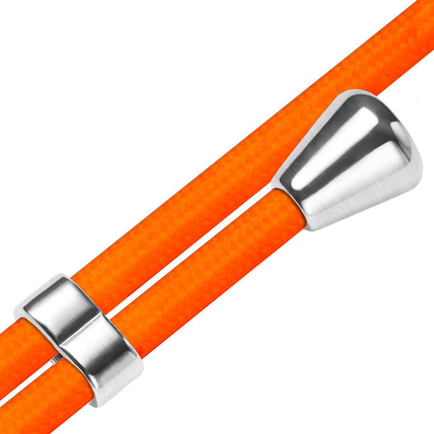 MTB MORE / Umhänge-Hülle silber Kordel, Apple, ENERGY 14 Neon mit Orange iPhone Backcover, Plus