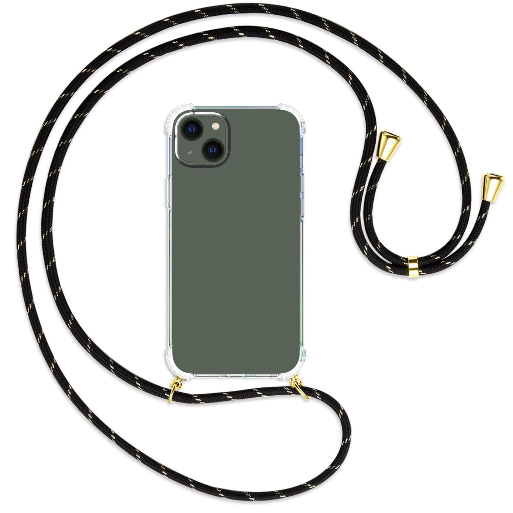MTB gold Schwarz+Gold Apple, 14 / iPhone ENERGY Umhänge-Hülle Backcover, MORE mit Kordel, Plus,