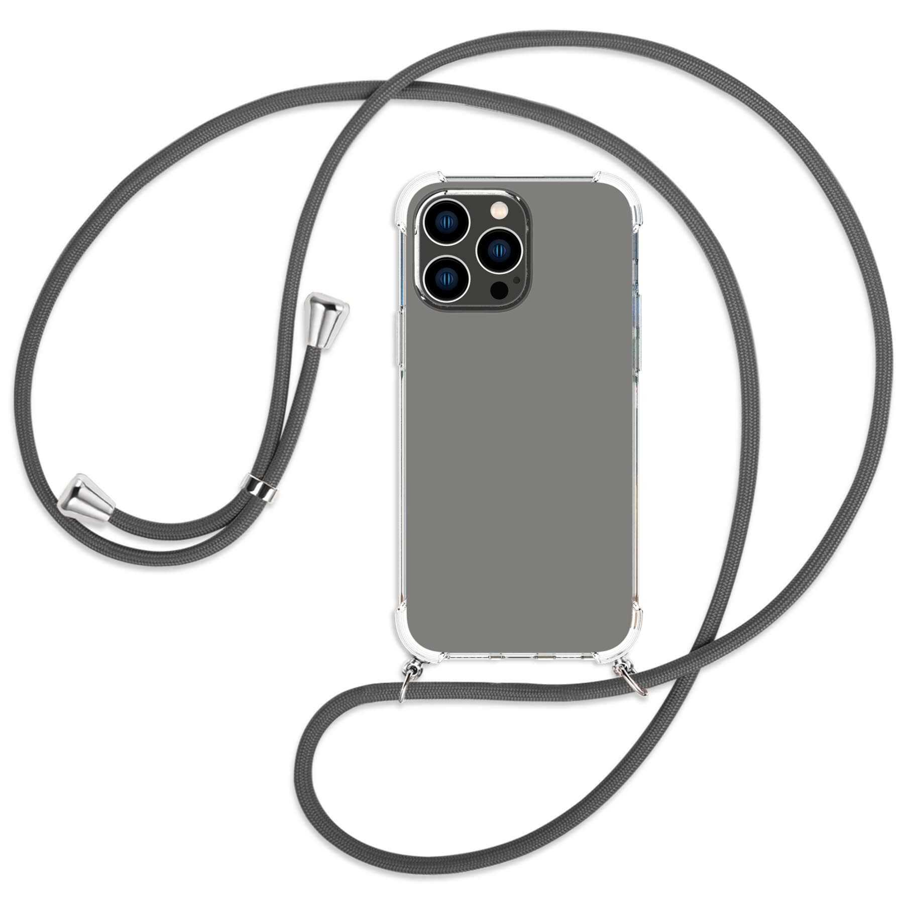 MTB MORE ENERGY Umhänge-Hülle Kordel, / Apple, 14 iPhone silber Dunkelgrau Pro Max, Backcover, mit