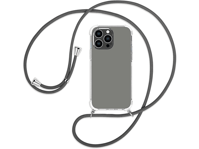 silber Kordel, Apple, Backcover, Max, Pro mit Umhänge-Hülle ENERGY 14 MORE Dunkelgrau / MTB iPhone