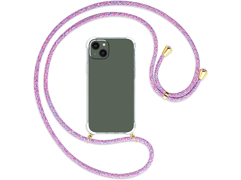 / 14 ENERGY Umhänge-Hülle Backcover, Unicorn gold MTB Apple, Kordel, MORE iPhone mit Purple Plus,