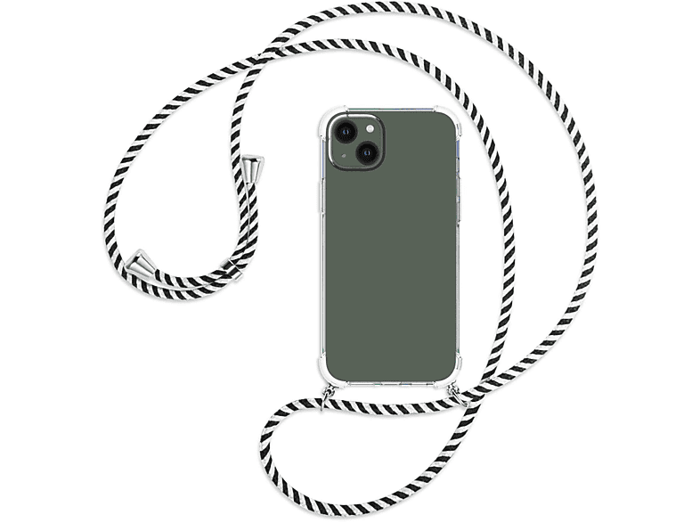 / Plus, & Black 14 ENERGY Kordel, Apple, iPhone MTB MORE mit Umhänge-Hülle White Backcover, silber