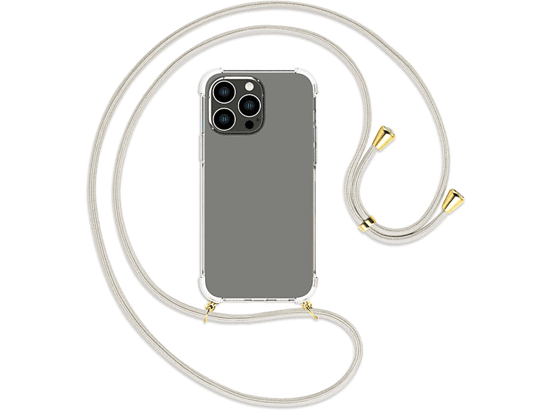 MTB MORE ENERGY Umhänge-Hülle mit Kordel, Backcover, Apple, iPhone 14 Pro Max, Broken White / gold
