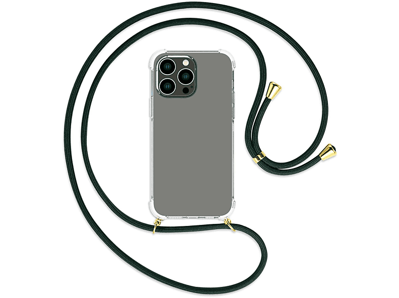 Dunkelgrün Umhänge-Hülle Apple, / Kordel, ENERGY Max, Backcover, gold MTB MORE iPhone 14 mit Pro