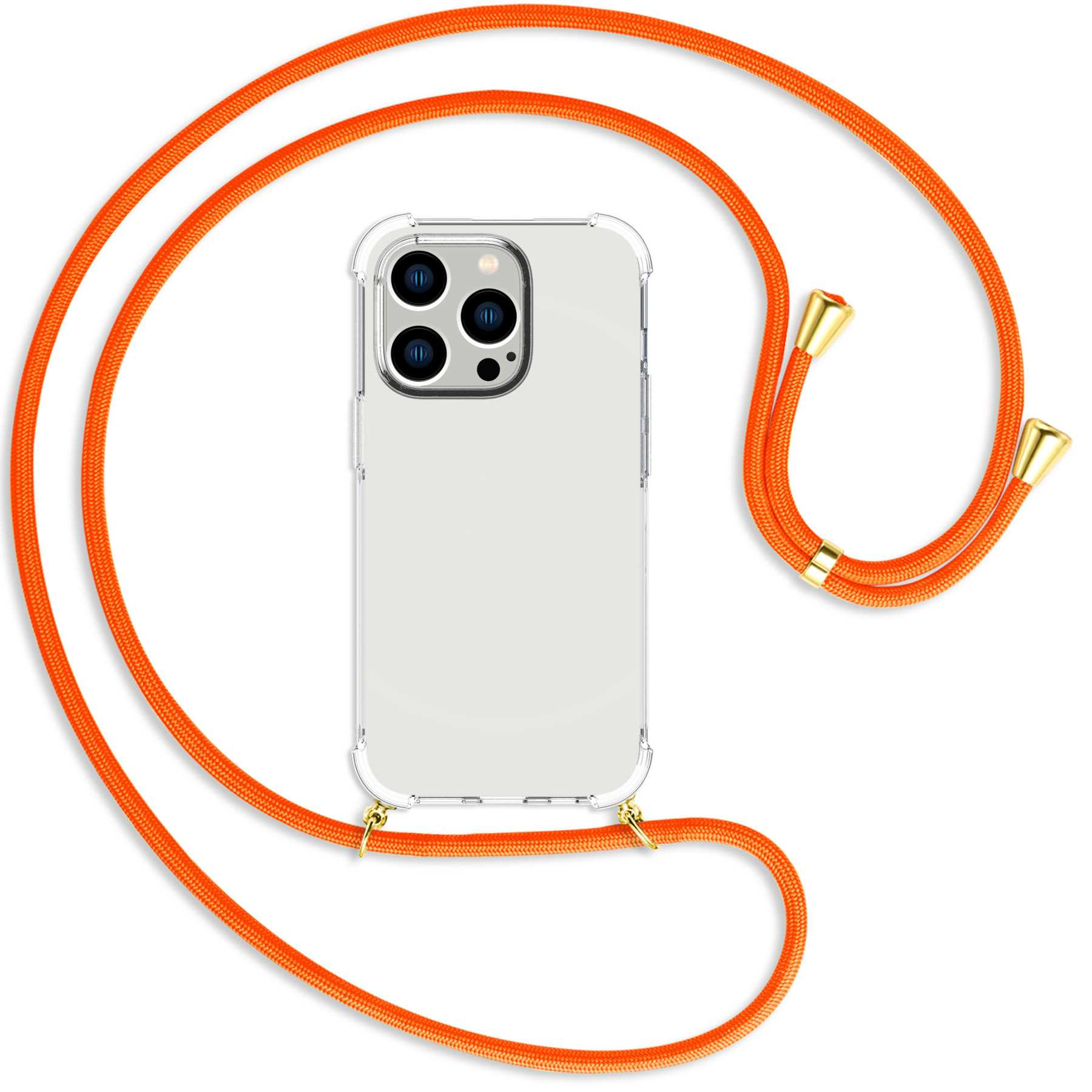 MTB MORE ENERGY Umhänge-Hülle Orange gold Neon 14 mit Backcover, / Kordel, Pro, Apple, iPhone