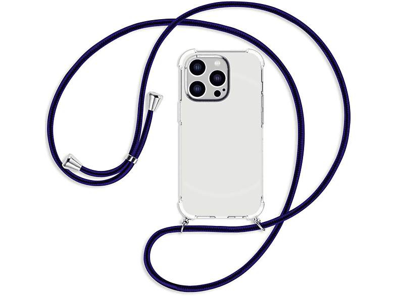 / Backcover, Kordel, MTB ENERGY silber Blue MORE 14 iPhone Pro, mit Line Apple, Umhänge-Hülle