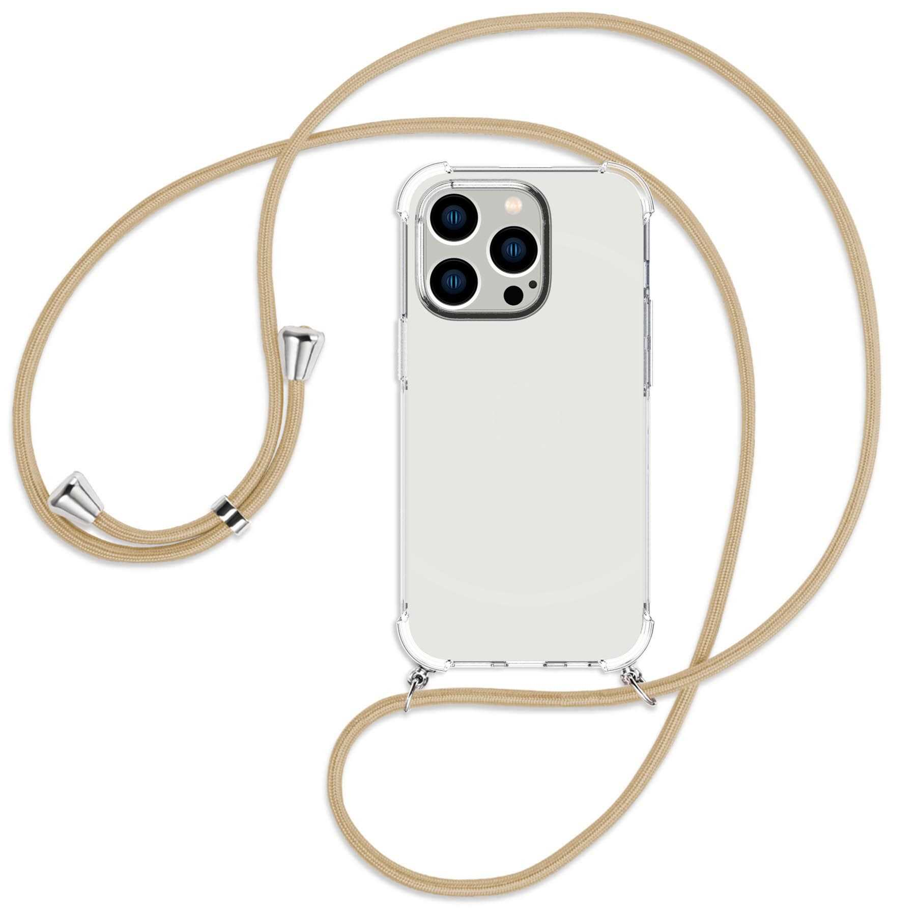 ENERGY Pro, Backcover, / MORE Umhänge-Hülle iPhone Kordel, Caramel Apple, 14 MTB silber mit