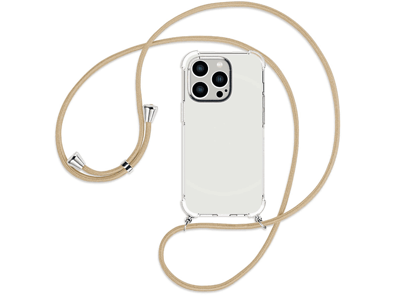 iPhone Umhänge-Hülle MTB Backcover, silber Caramel Kordel, mit / MORE ENERGY Pro, 14 Apple,