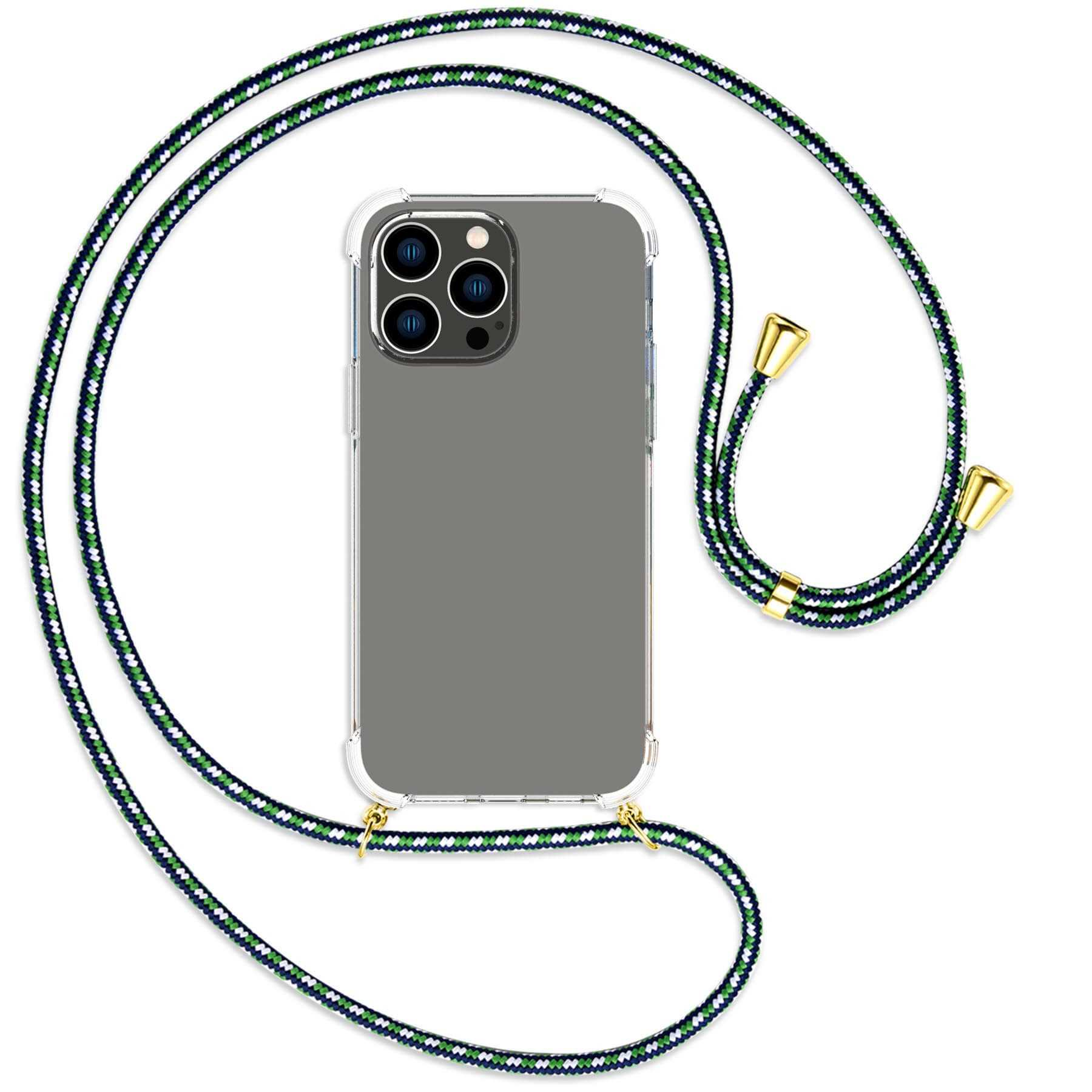gold ENERGY Max, Apple, Maritim iPhone Umhänge-Hülle 14 Pro / Backcover, MTB mit Kordel, MORE
