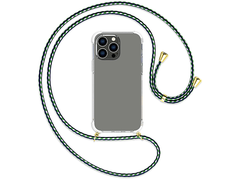 gold ENERGY Max, Apple, Maritim iPhone Umhänge-Hülle 14 Pro / Backcover, MTB mit Kordel, MORE