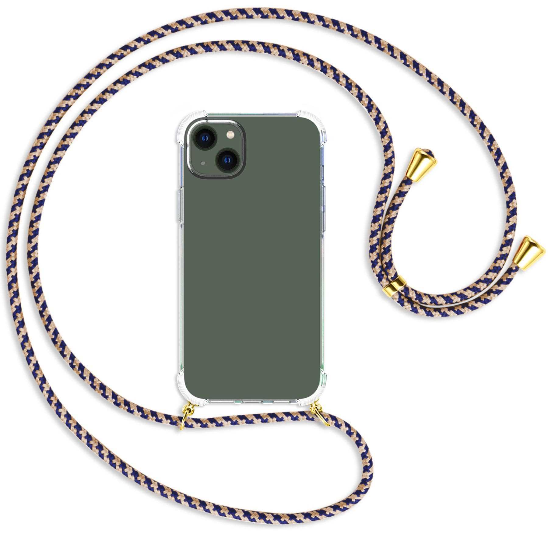 MTB MORE ENERGY Umhänge-Hülle Royal mit 14 iPhone Backcover, Plus, gold / Kordel, Apple