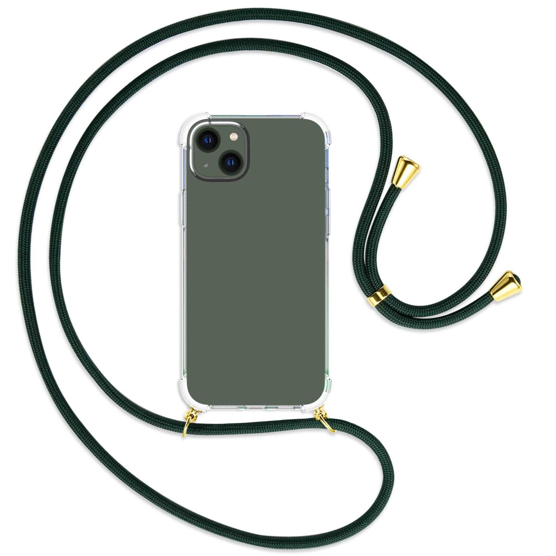 Kordel, Plus, ENERGY 14 MORE Dunkelgrün iPhone gold MTB Umhänge-Hülle mit Apple, / Backcover,