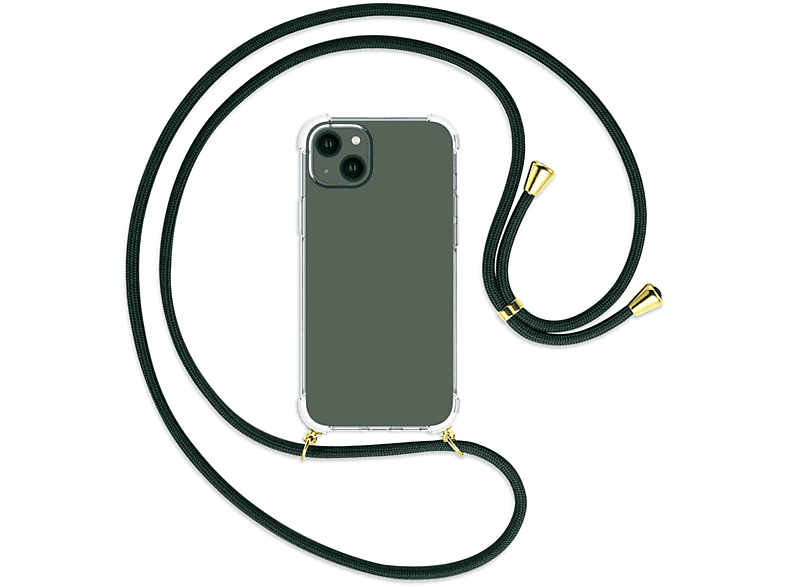 Kordel, Plus, ENERGY 14 MORE Dunkelgrün iPhone gold MTB Umhänge-Hülle mit Apple, / Backcover,