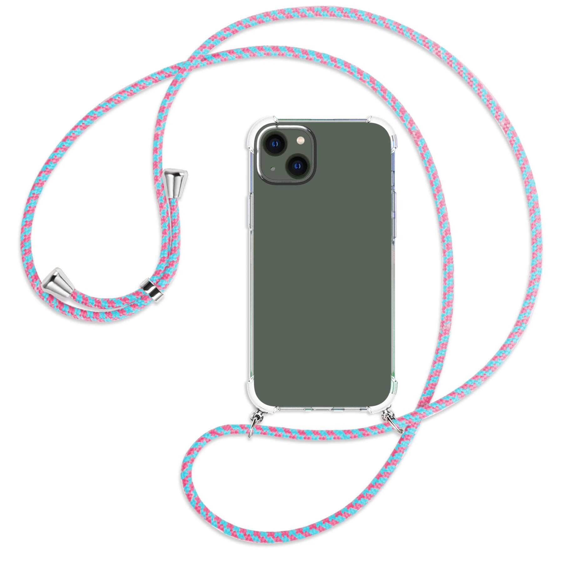 Backcover, silber / Candyland MTB MORE Umhänge-Hülle ENERGY iPhone Kordel, 14 Apple, mit Plus,