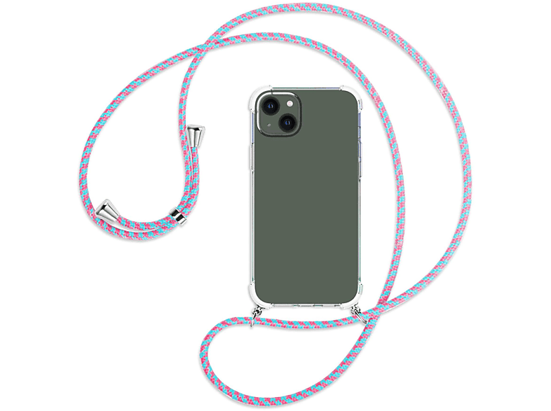MTB MORE ENERGY / Backcover, Kordel, Apple, mit Umhänge-Hülle iPhone Candyland Plus, 14 silber