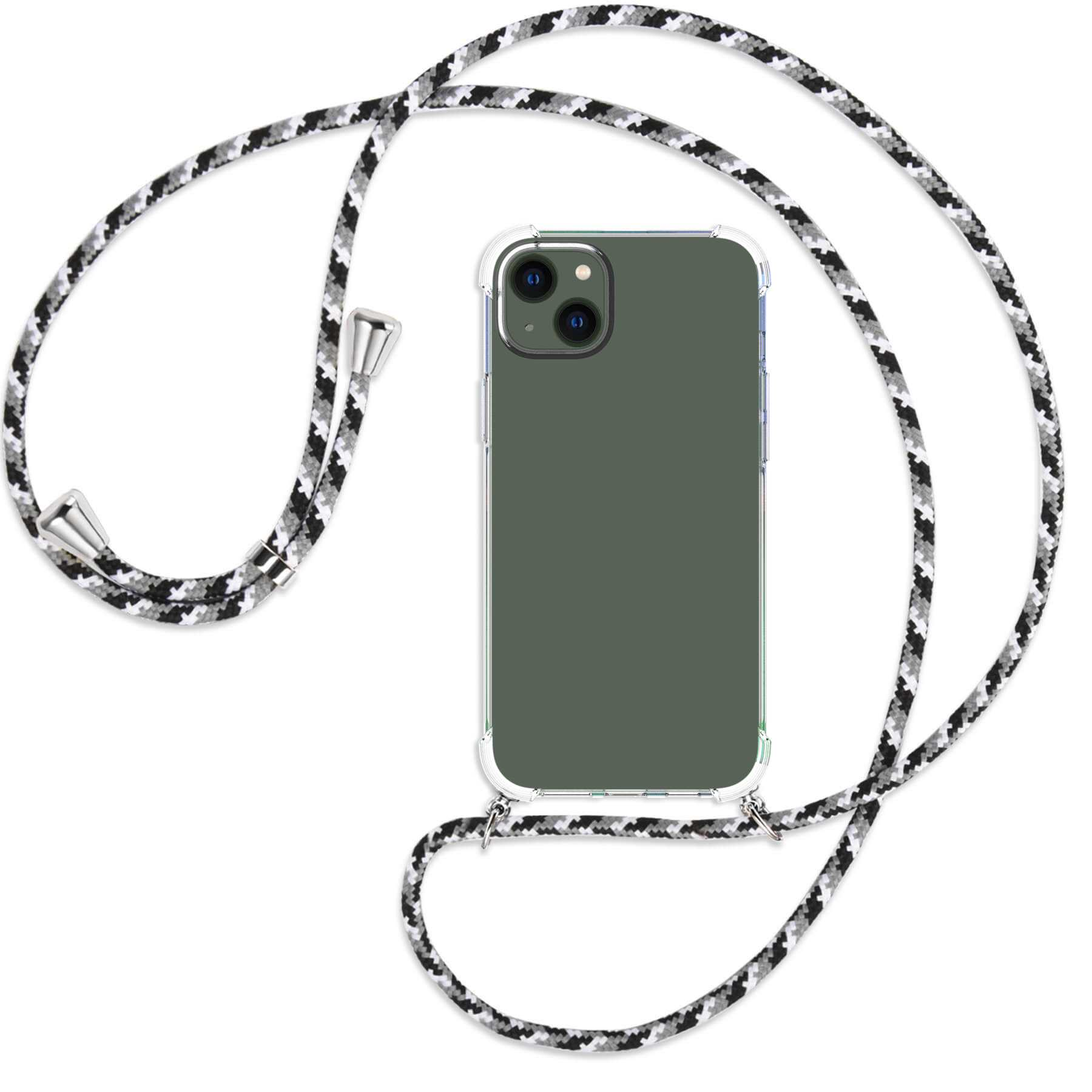 / 14 MTB iPhone mit Umhänge-Hülle MORE Weiß silber Camoufl. Apple, ENERGY Backcover, Plus, Kordel,