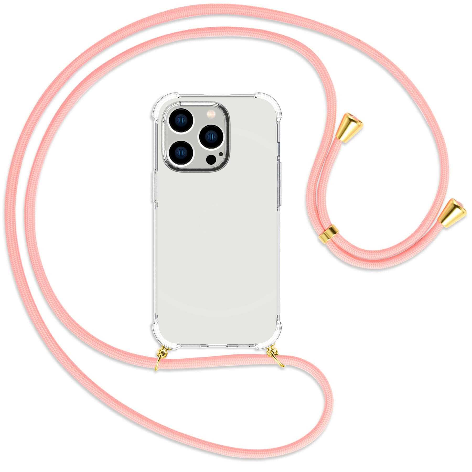 MTB MORE ENERGY Apple, Kordel, iPhone Pro, mit Rosa / Backcover, Umhänge-Hülle gold 14