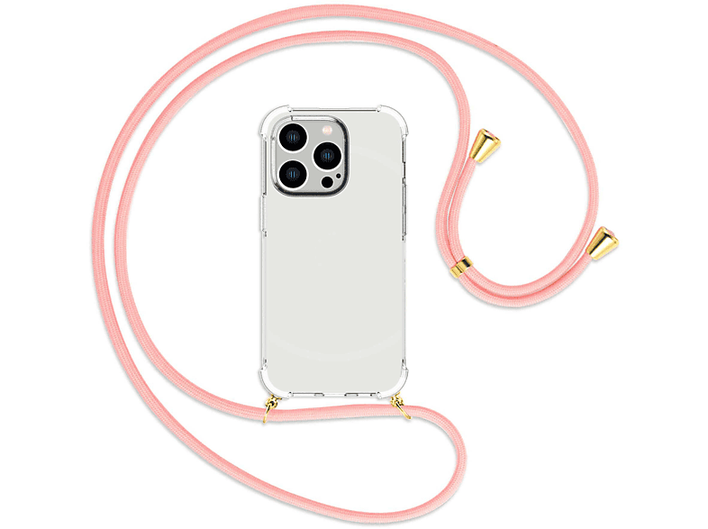 MTB MORE Kordel, mit gold Umhänge-Hülle Rosa ENERGY Backcover, Pro, Apple, 14 iPhone 