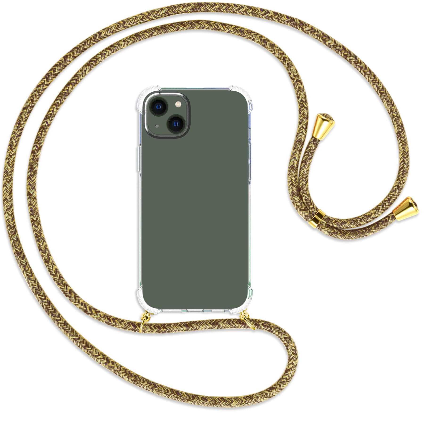 MTB MORE ENERGY iPhone 14 Backcover, gold / Natural Kordel, Apple, Plus, Umhänge-Hülle mit