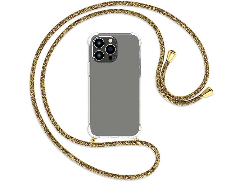 MTB MORE ENERGY Umhänge-Hülle mit Kordel, Backcover, Apple, iPhone 14 Pro Max, Natural / gold
