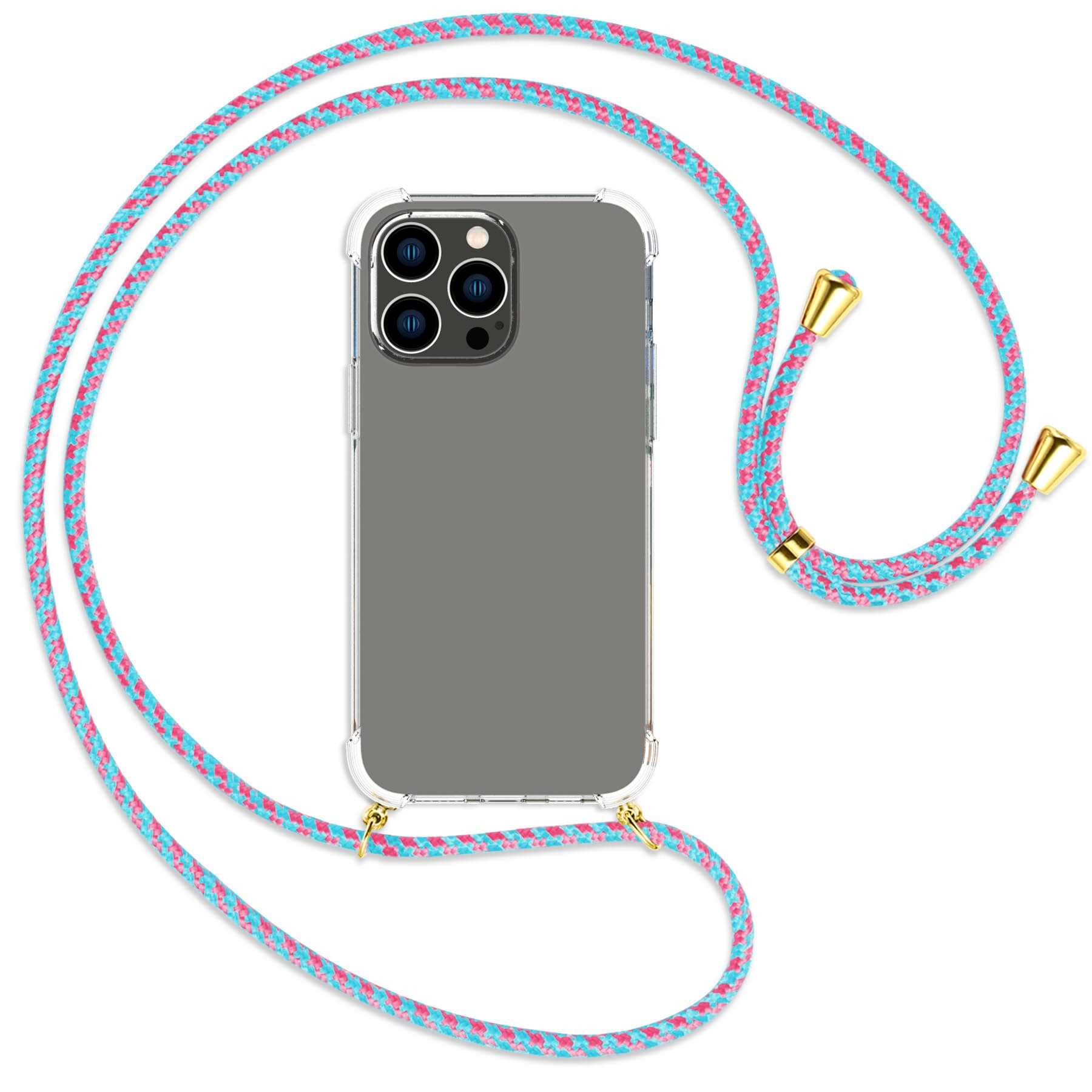 iPhone 14 Max, Backcover, Pro Kordel, / ENERGY Apple, gold Candyland MORE mit MTB Umhänge-Hülle