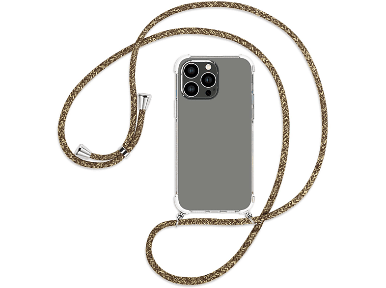 iPhone 14 Natural mit / Backcover, Pro Umhänge-Hülle MORE Max, Apple, ENERGY silber MTB Kordel,