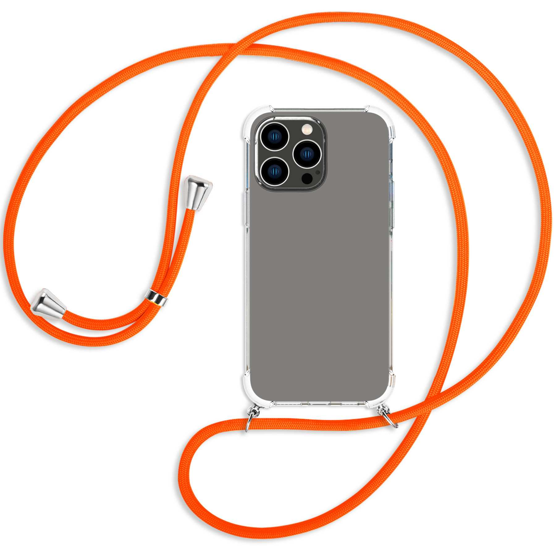 ENERGY Backcover, Neon / 14 iPhone mit Orange Umhänge-Hülle Apple, Kordel, silber Max, MTB Pro MORE