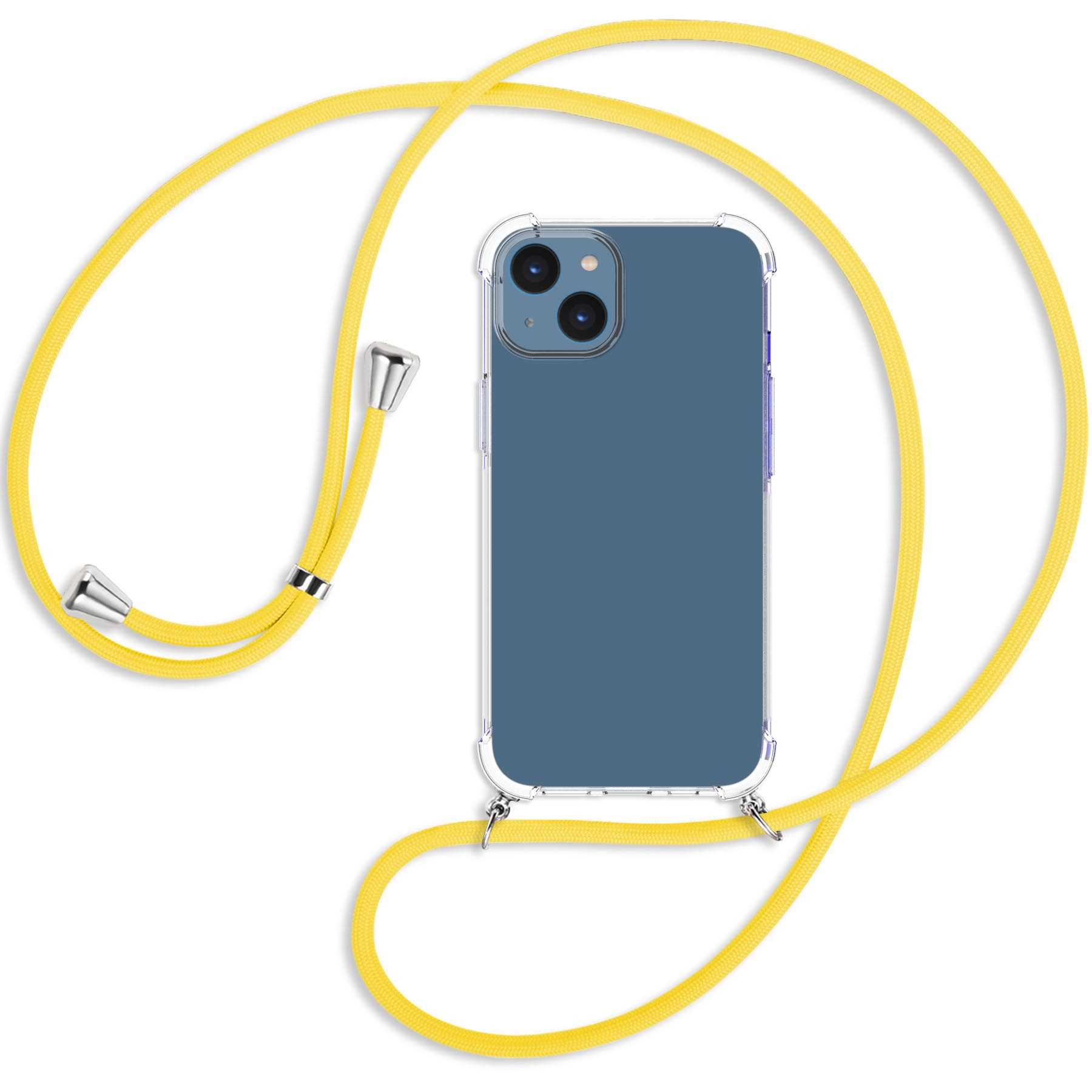 MTB MORE ENERGY 14, mit Gelb Apple, Banana / silber Umhänge-Hülle iPhone Backcover, Kordel