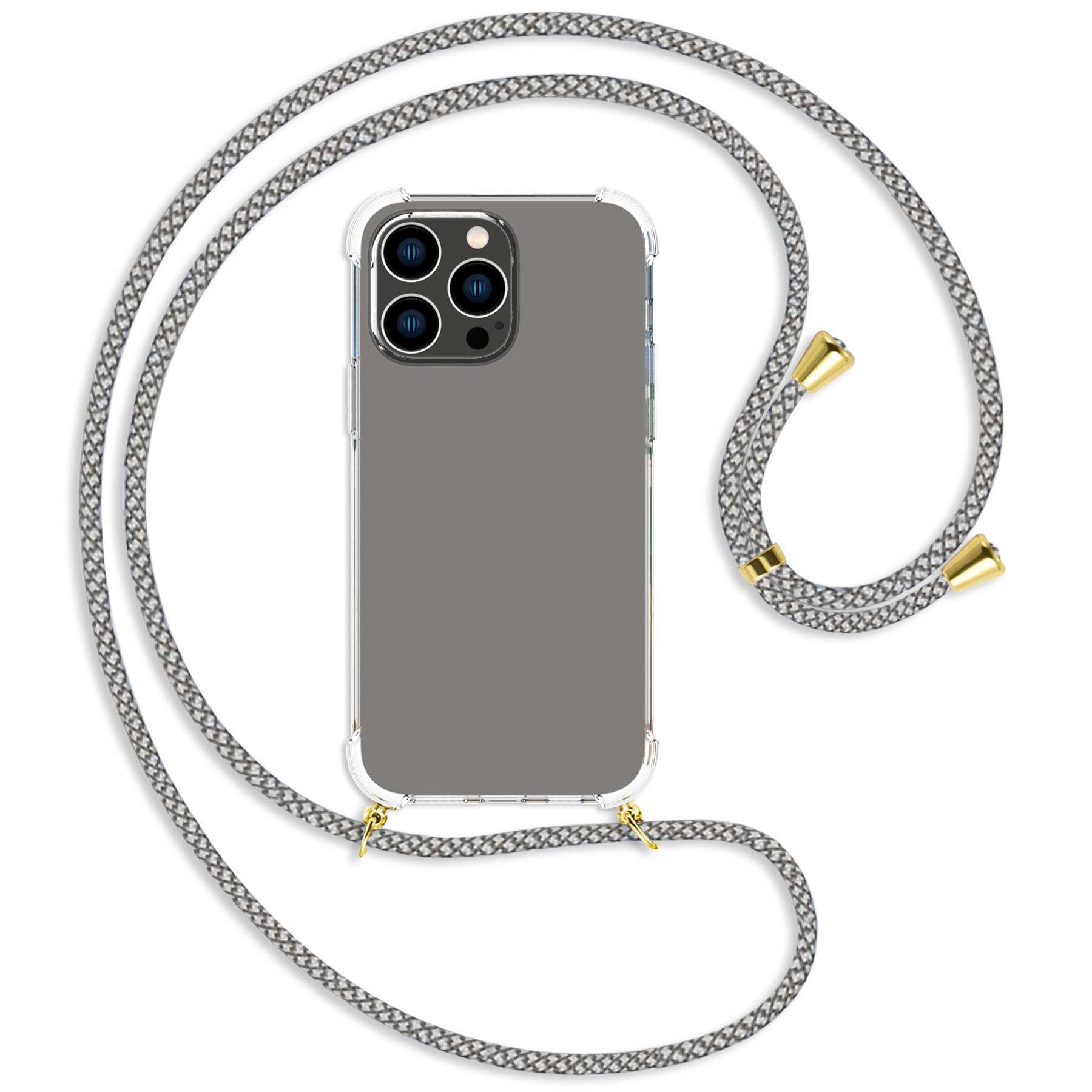 MORE Kordel, / ENERGY gold Fancy MTB iPhone Max, Umhänge-Hülle Pro 14 Fishnet Backcover, mit Apple,