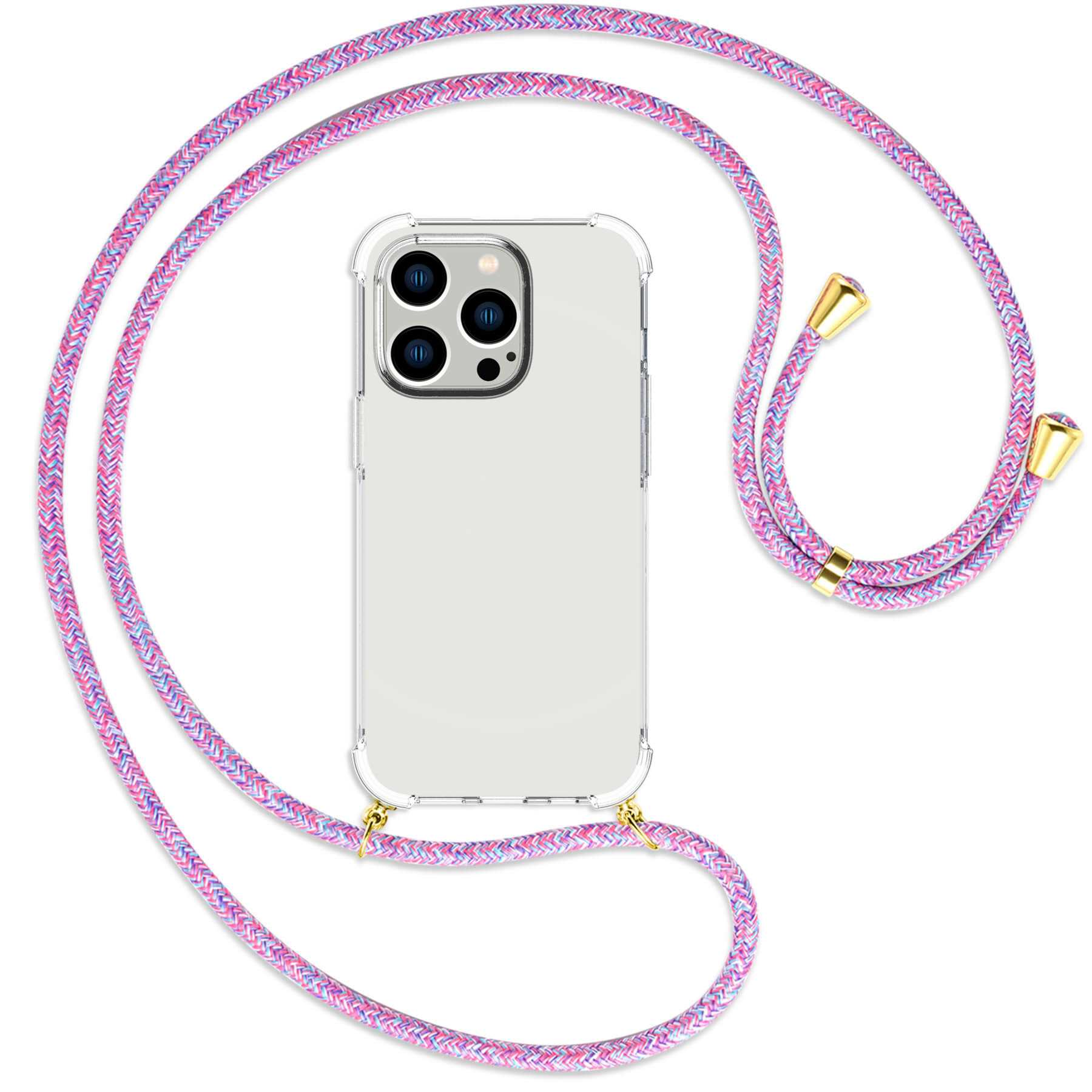 Purple Umhänge-Hülle gold MTB / ENERGY iPhone MORE Apple, Pro, 14 Unicorn Kordel, Backcover, mit