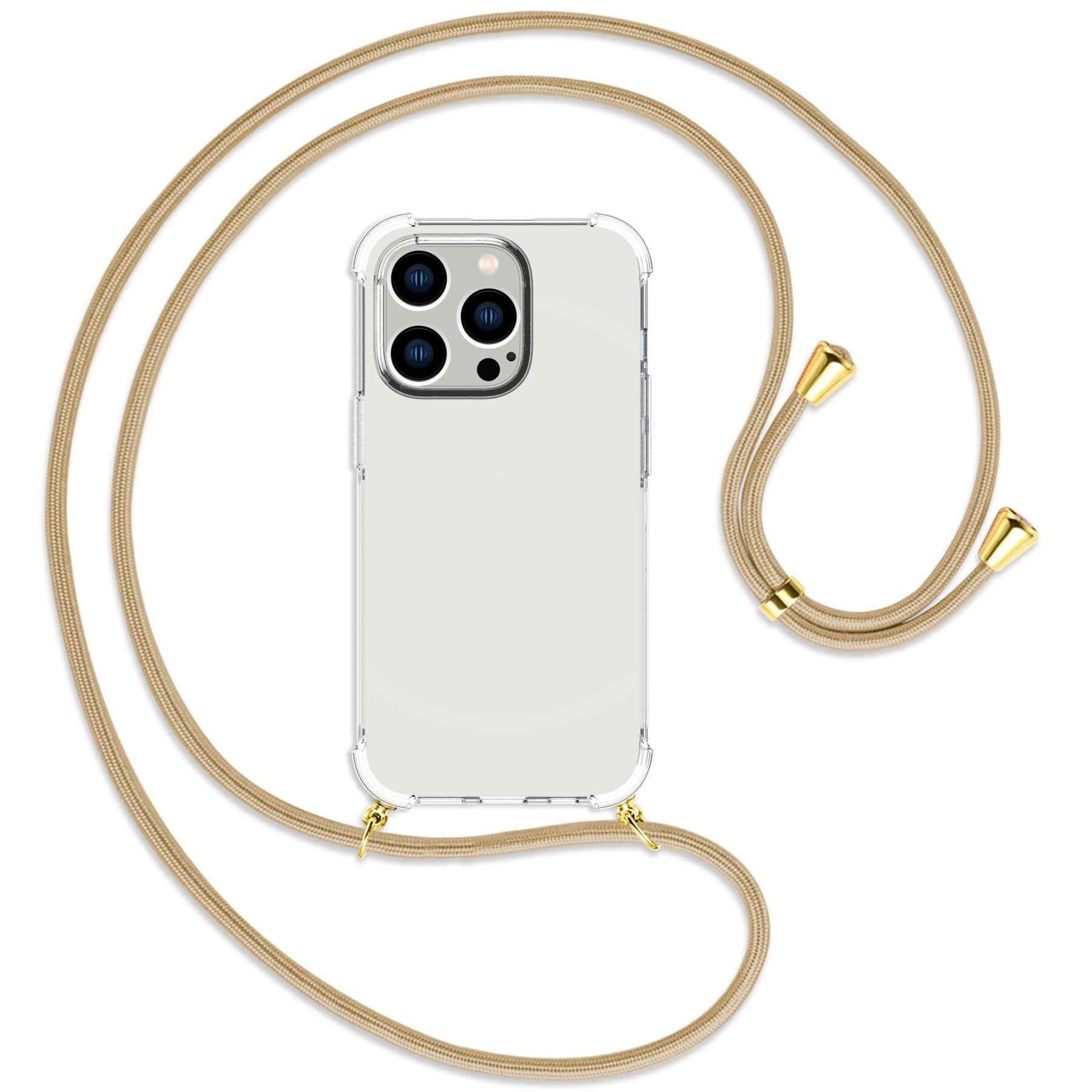 14 Umhänge-Hülle Backcover, Kordel, ENERGY Pro, MORE / mit gold iPhone Apple, MTB Caramel