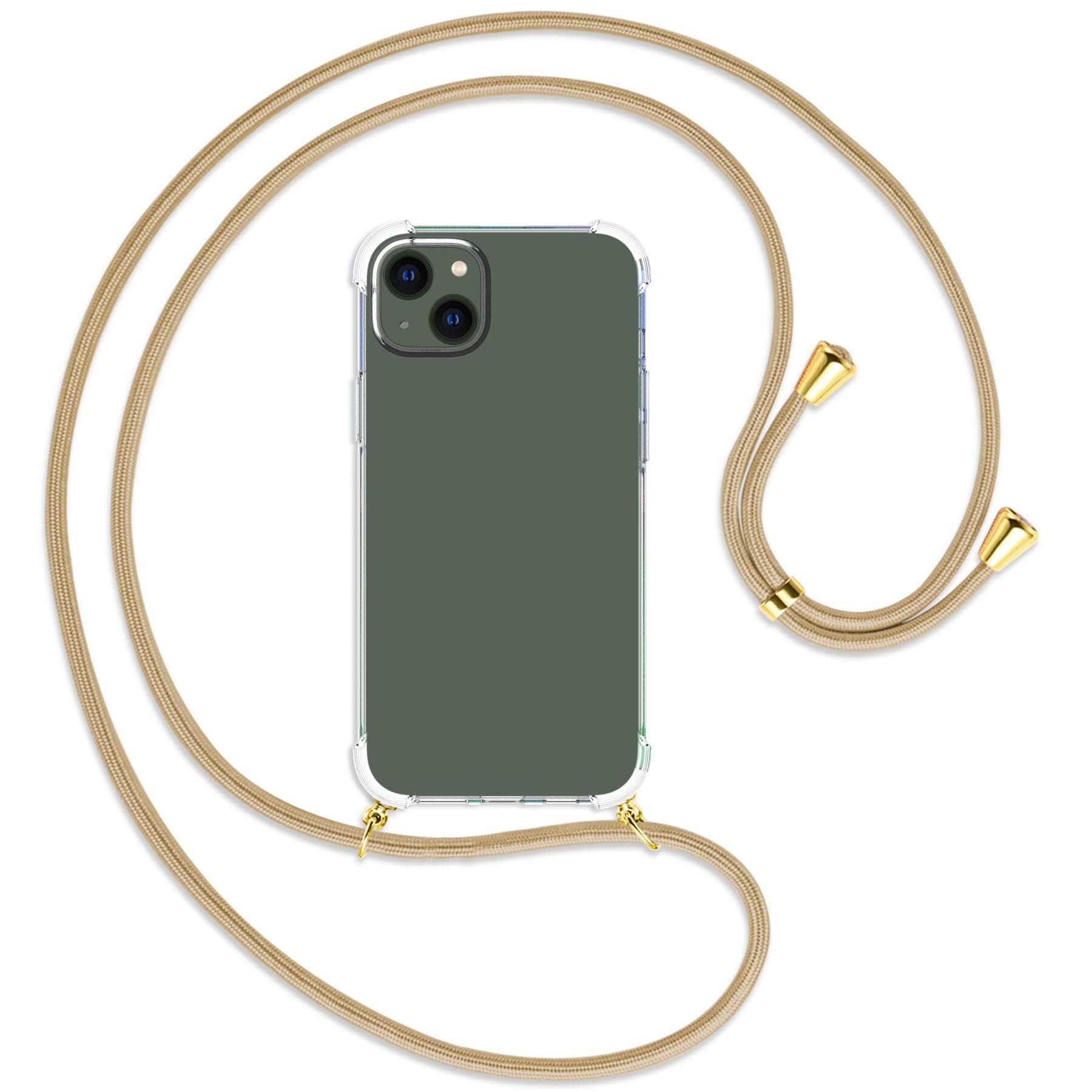 MTB MORE ENERGY Umhänge-Hülle mit Plus, 14 iPhone Caramel / Backcover, gold Apple, Kordel
