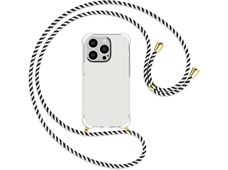 MTB MORE ENERGY Umhänge-Hülle mit Kordel, Backcover, Apple, iPhone 14 Pro, Black & White / gold